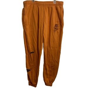 Nike Sportswear Sweatpants Joggers Embroidered Logo Hot Curry Men's L Streetwear